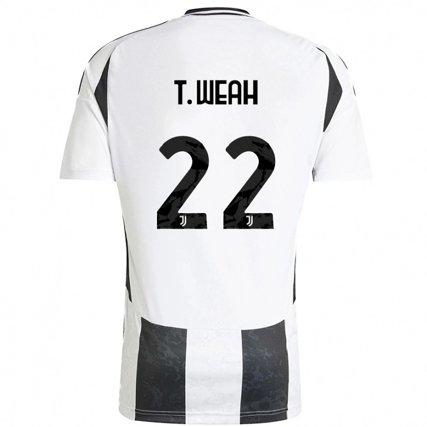 Danxen Børn Timothy Weah #22 Hvid Sort Hjemmebane Spillertrøjer 2024/25 Trøje T-Shirt