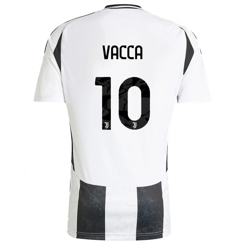 Danxen Børn Alessio Vacca #10 Hvid Sort Hjemmebane Spillertrøjer 2024/25 Trøje T-Shirt