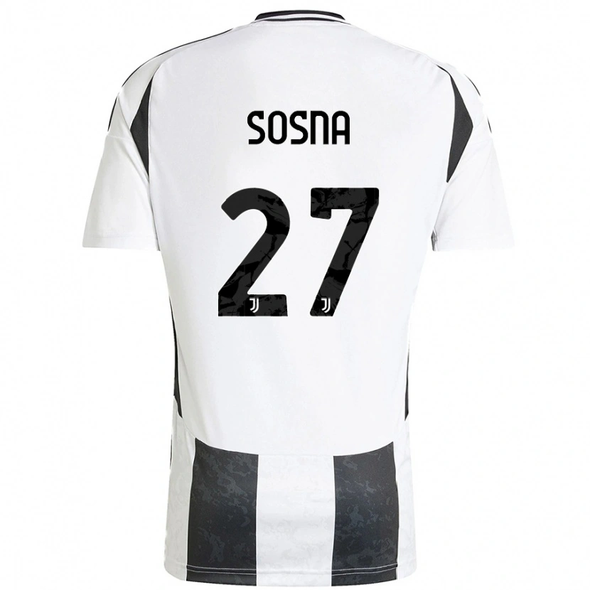 Danxen Børn Adam Sosna #27 Hvid Sort Hjemmebane Spillertrøjer 2024/25 Trøje T-Shirt