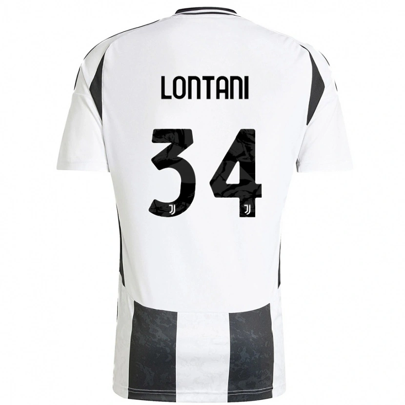 Danxen Børn Matteo Lontani #34 Hvid Sort Hjemmebane Spillertrøjer 2024/25 Trøje T-Shirt