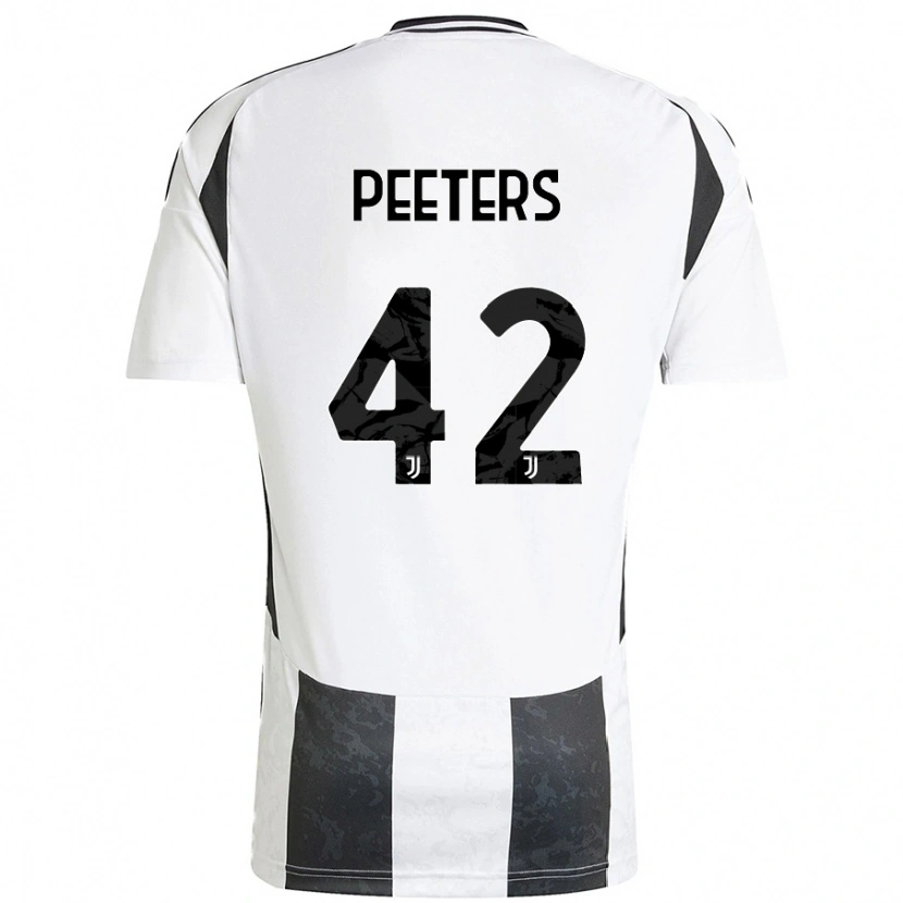 Danxen Børn Daouda Peeters #42 Hvid Sort Hjemmebane Spillertrøjer 2024/25 Trøje T-Shirt