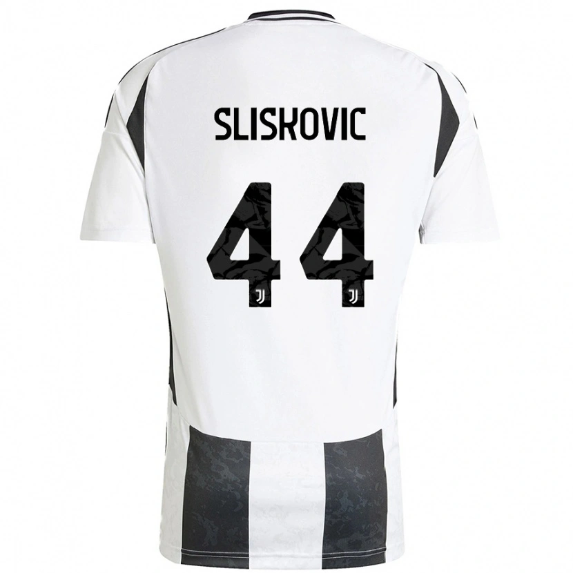 Danxen Børn Gloria Slišković #44 Hvid Sort Hjemmebane Spillertrøjer 2024/25 Trøje T-Shirt