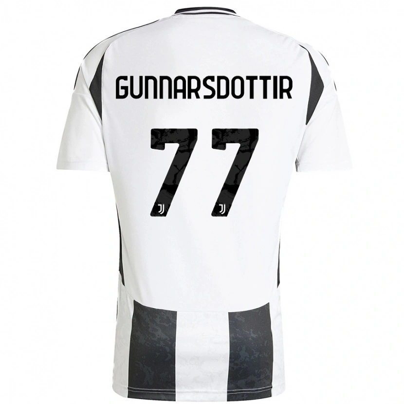 Danxen Børn Sara Björk Gunnarsdóttir #77 Hvid Sort Hjemmebane Spillertrøjer 2024/25 Trøje T-Shirt
