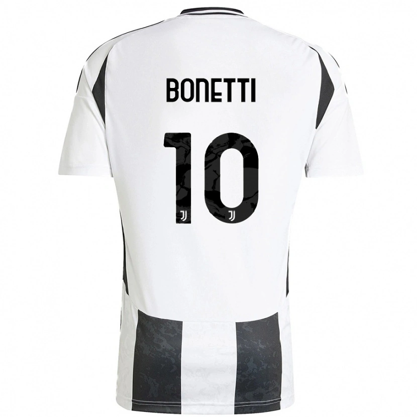 Danxen Børn Andrea Bonetti #10 Hvid Sort Hjemmebane Spillertrøjer 2024/25 Trøje T-Shirt