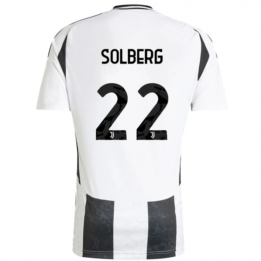 Danxen Børn Elias Solberg #22 Hvid Sort Hjemmebane Spillertrøjer 2024/25 Trøje T-Shirt