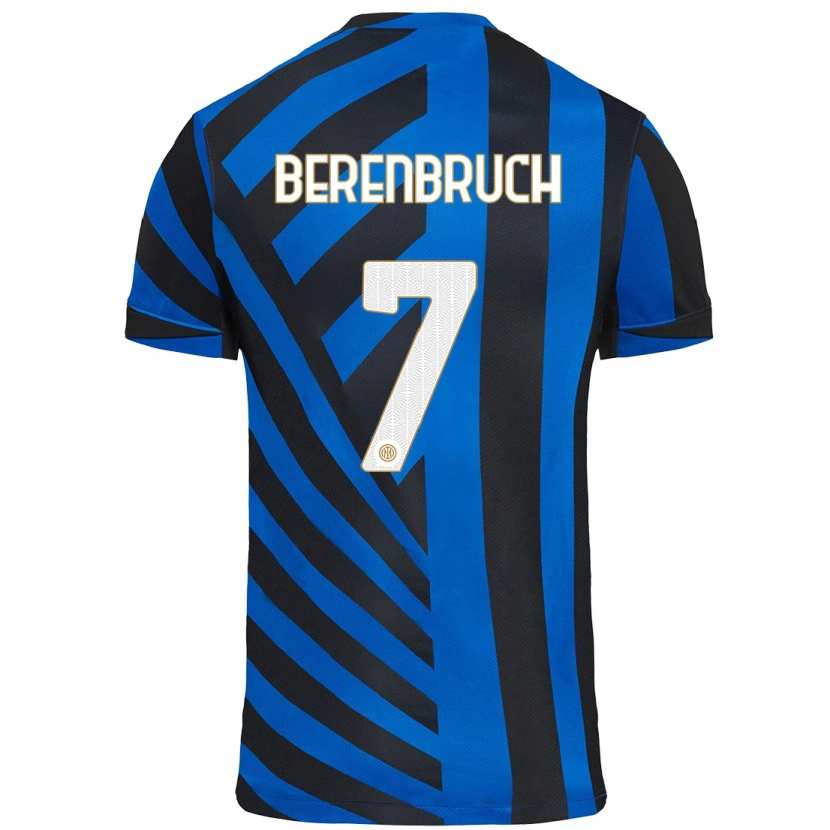 Danxen Børn Thomas Berenbruch #7 Blå Sort Hjemmebane Spillertrøjer 2024/25 Trøje T-Shirt