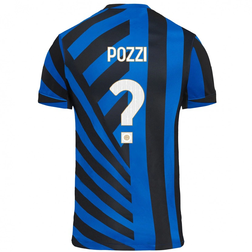 Danxen Børn Andrea Pozzi #0 Blå Sort Hjemmebane Spillertrøjer 2024/25 Trøje T-Shirt