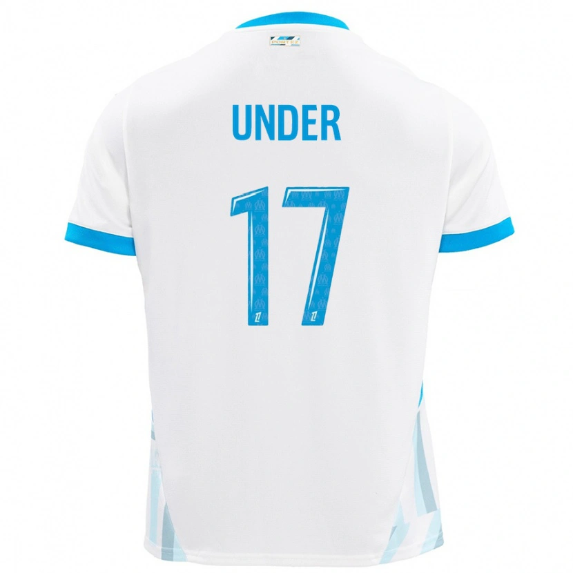 Danxen Børn Cengiz Under #17 Hvid Himmelblå Hjemmebane Spillertrøjer 2024/25 Trøje T-Shirt
