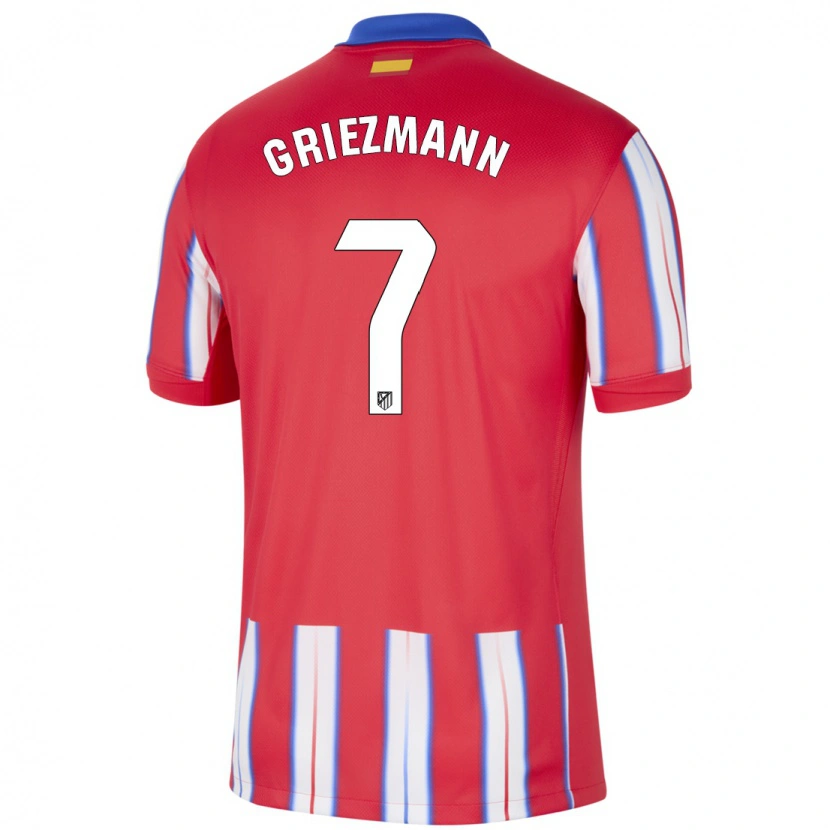 Danxen Børn Antoine Griezmann #7 Rød Hvid Blå Hjemmebane Spillertrøjer 2024/25 Trøje T-Shirt