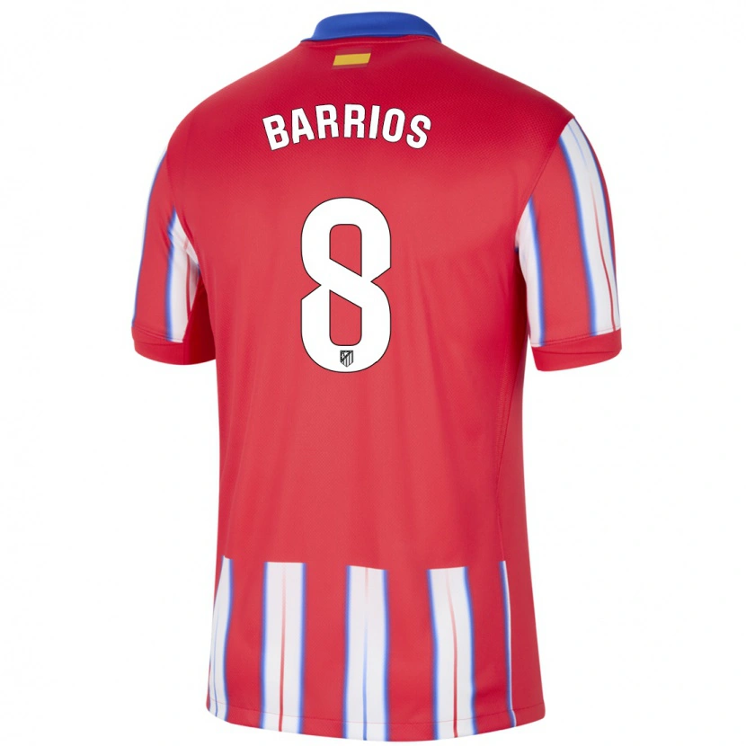 Danxen Børn Pablo Barrios #8 Rød Hvid Blå Hjemmebane Spillertrøjer 2024/25 Trøje T-Shirt