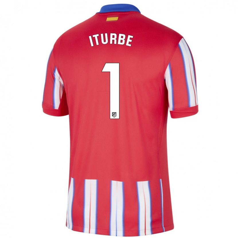 Danxen Børn Alejandro Iturbe #1 Rød Hvid Blå Hjemmebane Spillertrøjer 2024/25 Trøje T-Shirt