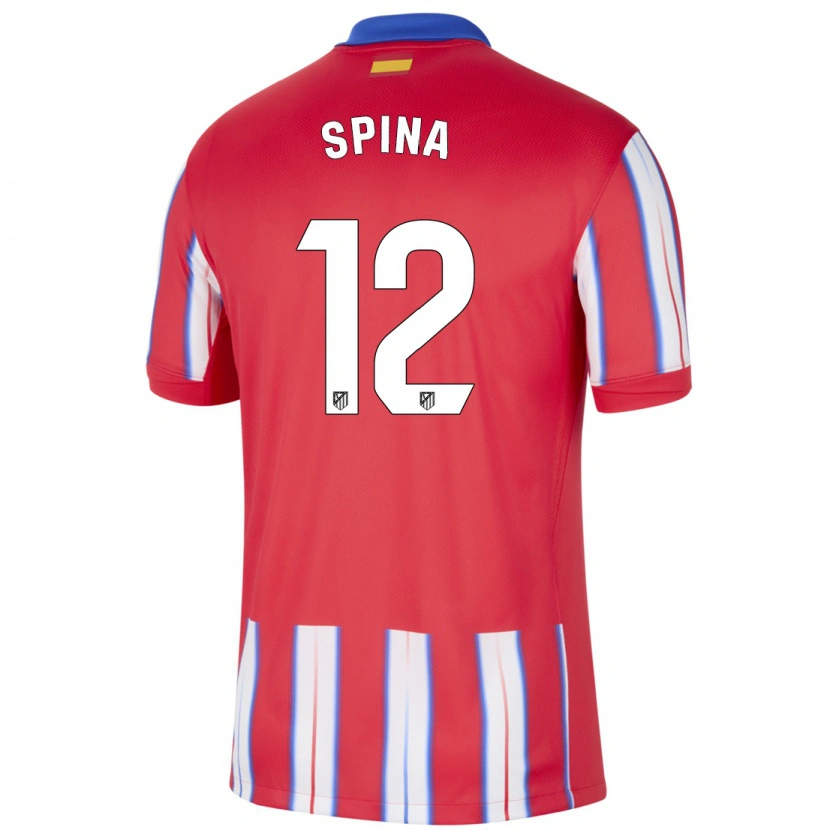 Danxen Børn Gerónimo Spina #12 Rød Hvid Blå Hjemmebane Spillertrøjer 2024/25 Trøje T-Shirt