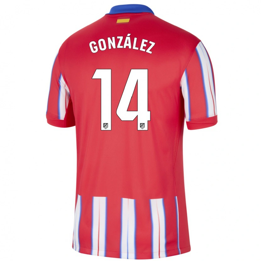 Danxen Børn Joaquín González #14 Rød Hvid Blå Hjemmebane Spillertrøjer 2024/25 Trøje T-Shirt