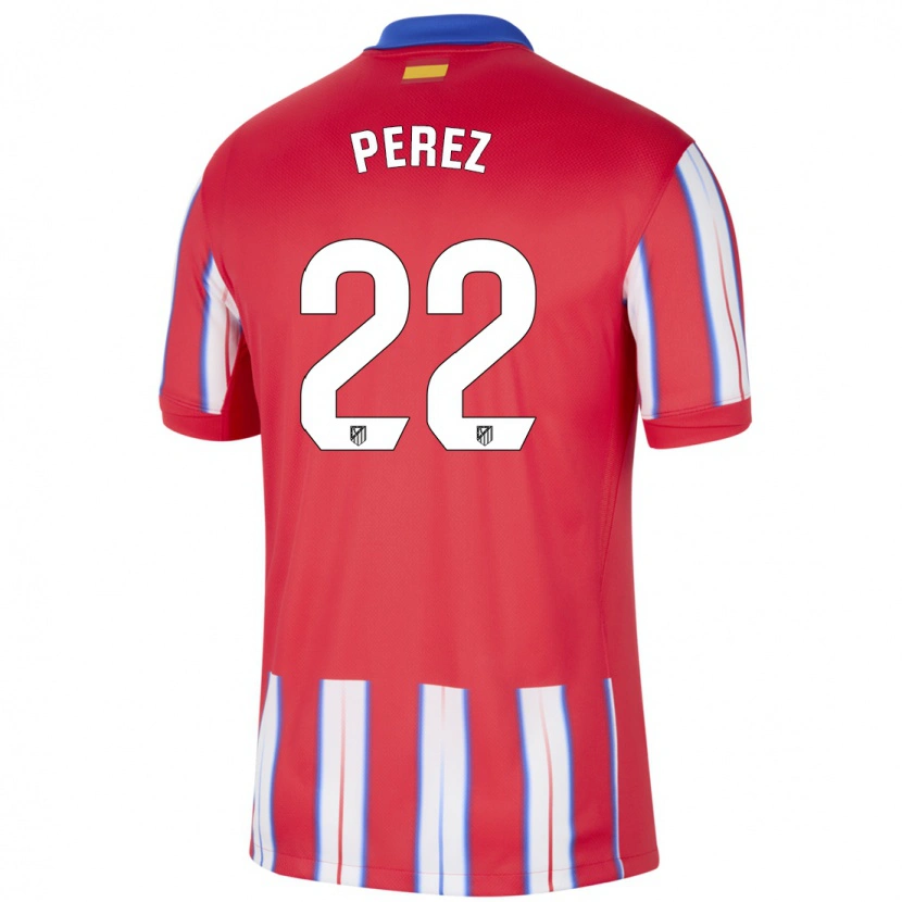 Danxen Børn Pablo Pérez #22 Rød Hvid Blå Hjemmebane Spillertrøjer 2024/25 Trøje T-Shirt