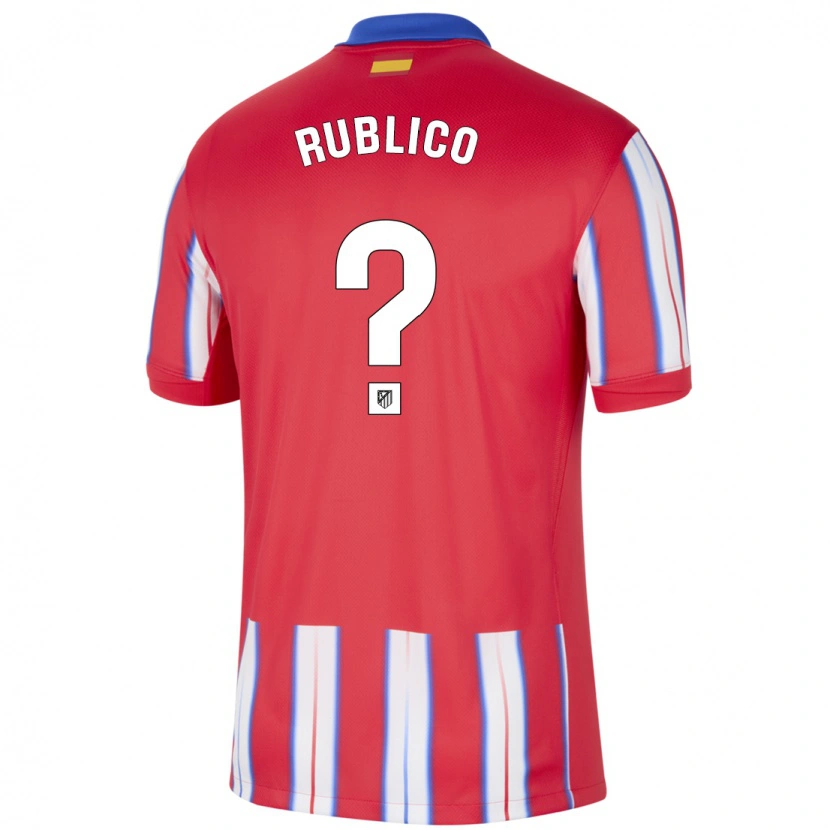 Danxen Børn Santi Rublico #0 Rød Hvid Blå Hjemmebane Spillertrøjer 2024/25 Trøje T-Shirt
