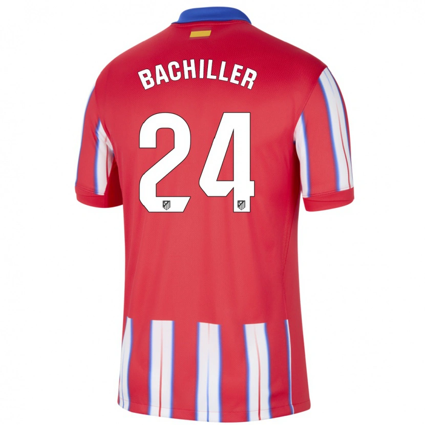 Danxen Børn Iker Bachiller #24 Rød Hvid Blå Hjemmebane Spillertrøjer 2024/25 Trøje T-Shirt