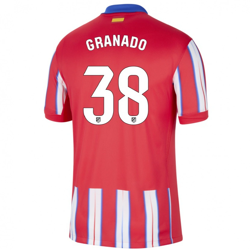 Danxen Børn Adrian Granado #38 Rød Hvid Blå Hjemmebane Spillertrøjer 2024/25 Trøje T-Shirt