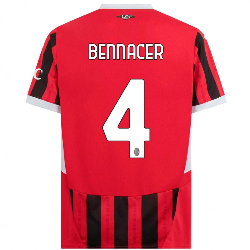 Danxen Børn Ismaël Bennacer #4 Rød Sort Hjemmebane Spillertrøjer 2024/25 Trøje T-Shirt