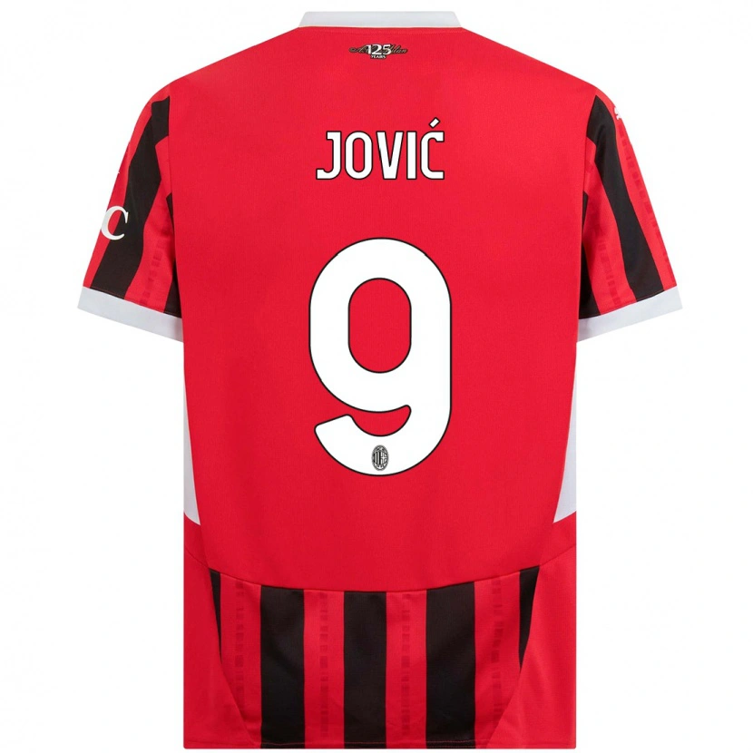 Danxen Børn Luka Jović #9 Rød Sort Hjemmebane Spillertrøjer 2024/25 Trøje T-Shirt