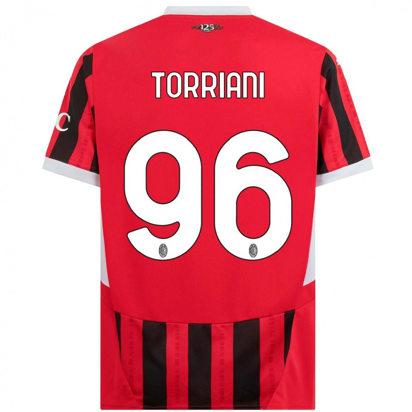 Danxen Børn Lorenzo Torriani #96 Rød Sort Hjemmebane Spillertrøjer 2024/25 Trøje T-Shirt