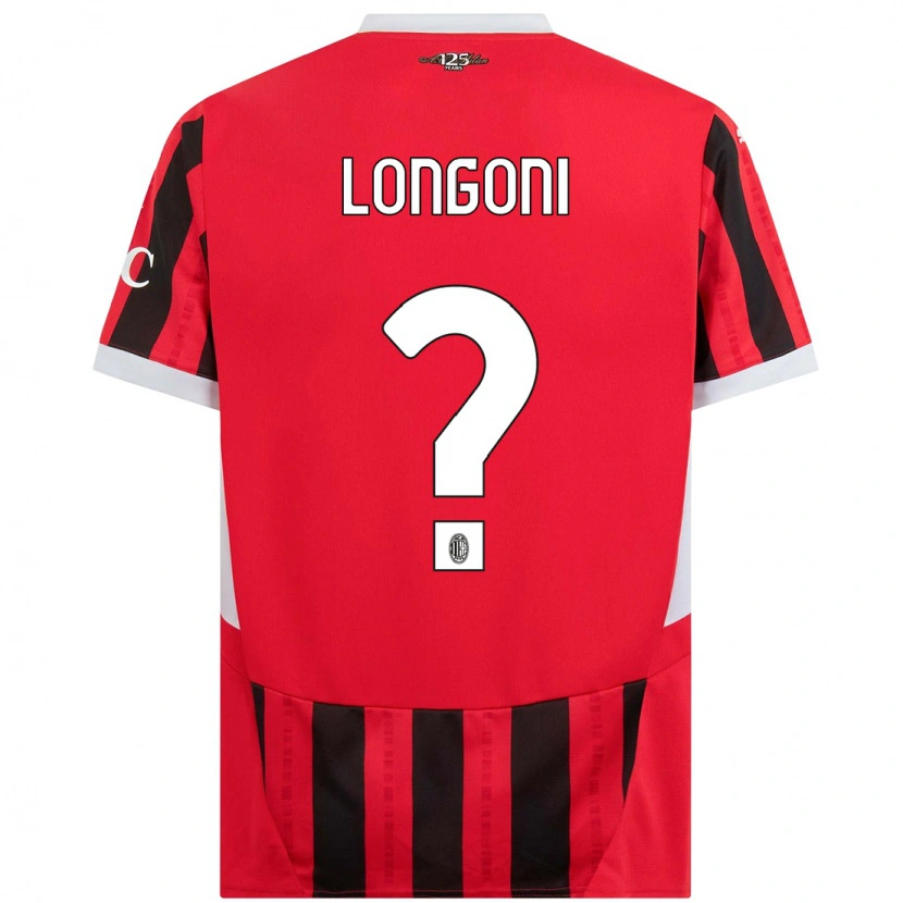 Danxen Børn Alessandro Longoni #0 Rød Sort Hjemmebane Spillertrøjer 2024/25 Trøje T-Shirt
