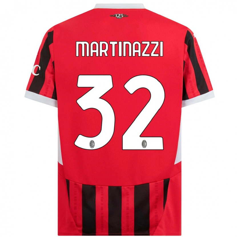 Danxen Børn Luca Martinazzi #32 Rød Sort Hjemmebane Spillertrøjer 2024/25 Trøje T-Shirt