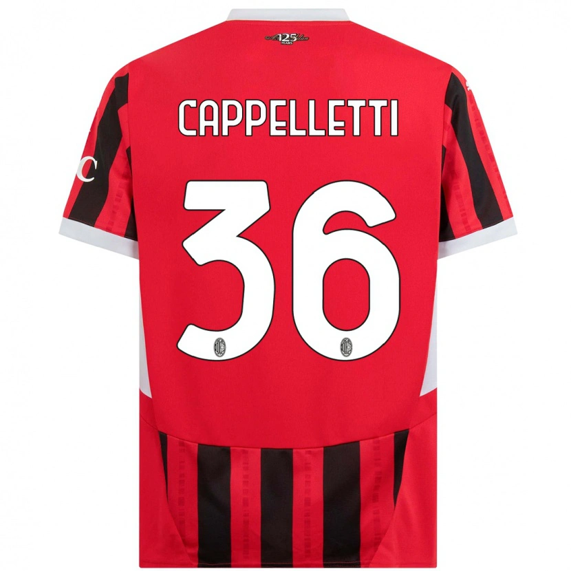 Danxen Børn Mattia Cappelletti #36 Rød Sort Hjemmebane Spillertrøjer 2024/25 Trøje T-Shirt
