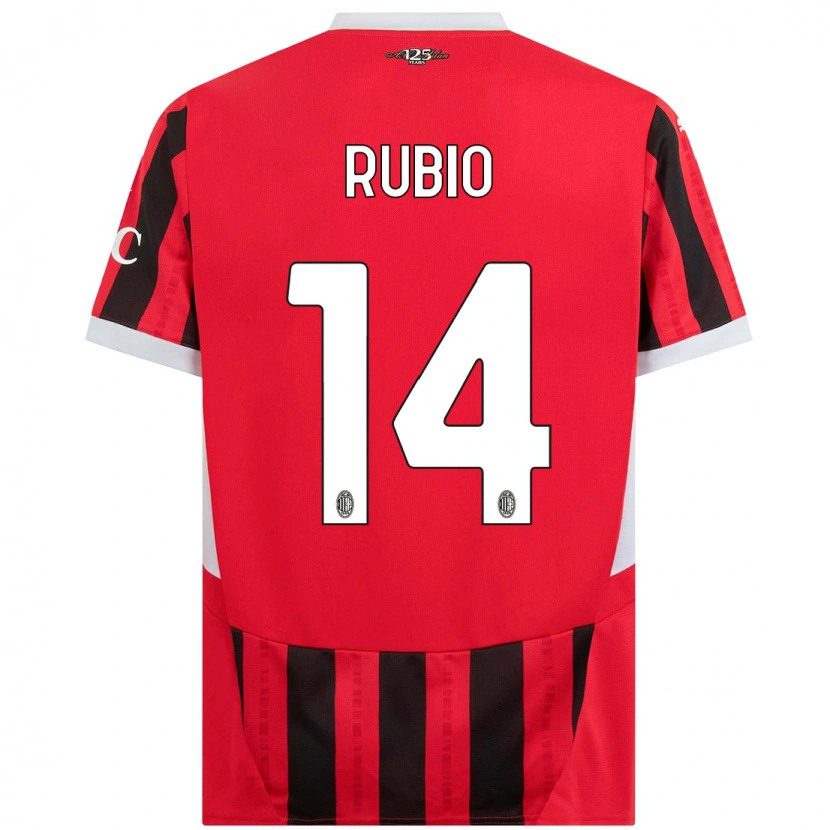 Danxen Børn Silvia Rubio #14 Rød Sort Hjemmebane Spillertrøjer 2024/25 Trøje T-Shirt