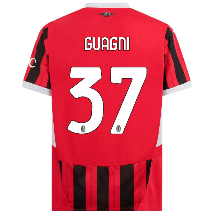Danxen Børn Alia Guagni #37 Rød Sort Hjemmebane Spillertrøjer 2024/25 Trøje T-Shirt