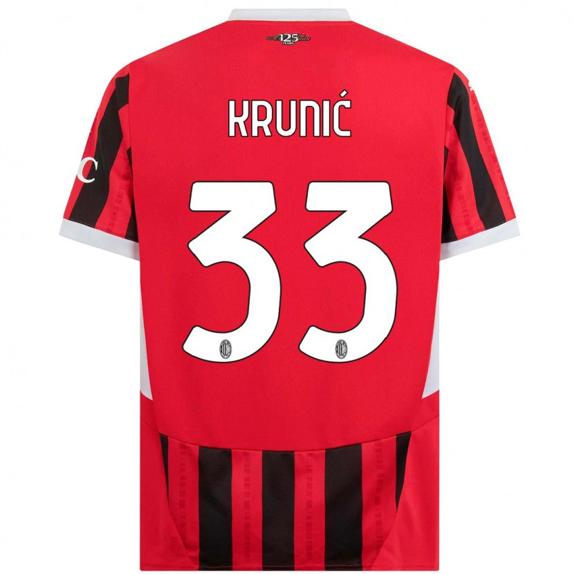 Danxen Børn Rade Krunic #33 Rød Sort Hjemmebane Spillertrøjer 2024/25 Trøje T-Shirt