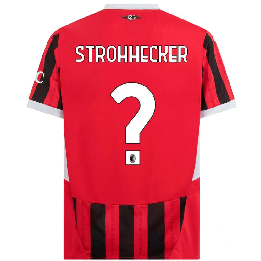 Danxen Børn Riccardo Strohhecker #0 Rød Sort Hjemmebane Spillertrøjer 2024/25 Trøje T-Shirt