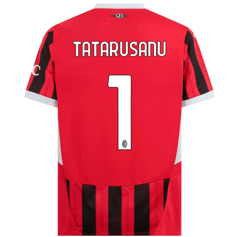 Danxen Børn Ciprian Tatarusanu #1 Rød Sort Hjemmebane Spillertrøjer 2024/25 Trøje T-Shirt