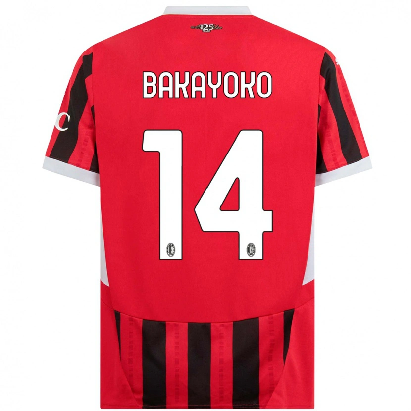 Danxen Børn Tiemoue Bakayoko #14 Rød Sort Hjemmebane Spillertrøjer 2024/25 Trøje T-Shirt