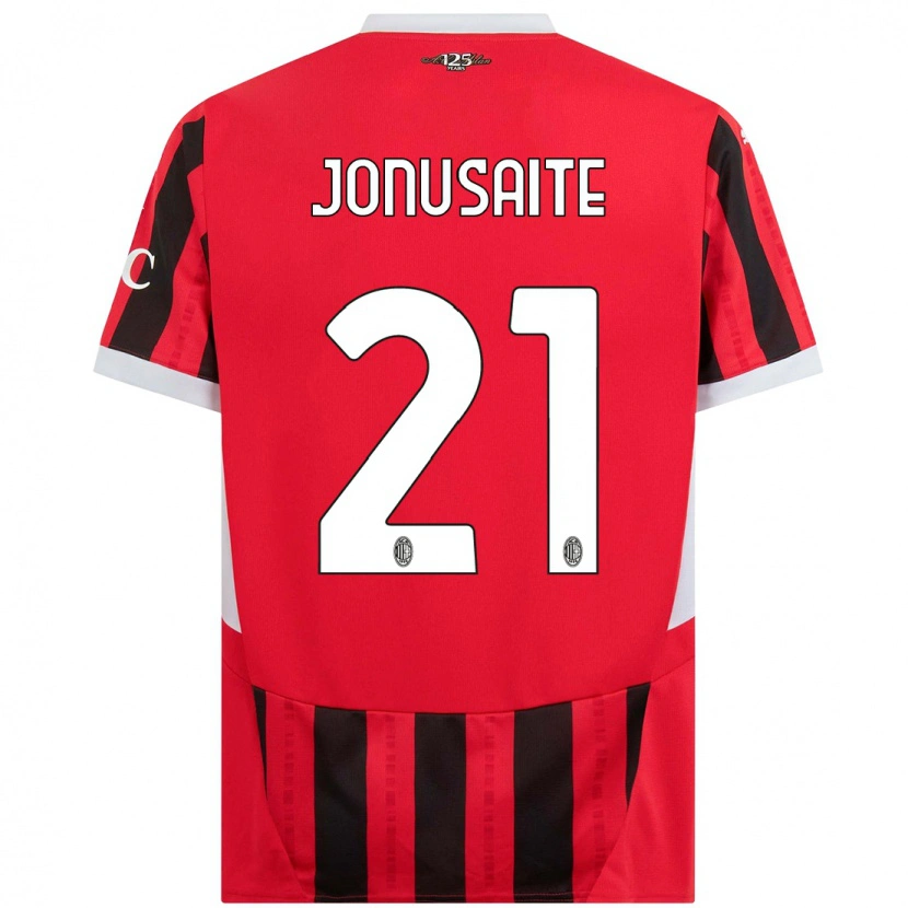 Danxen Børn Rimante Jonusaite #21 Rød Sort Hjemmebane Spillertrøjer 2024/25 Trøje T-Shirt