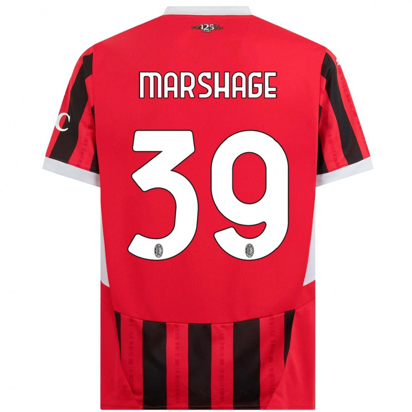 Danxen Børn Wilgot Marshage #39 Rød Sort Hjemmebane Spillertrøjer 2024/25 Trøje T-Shirt