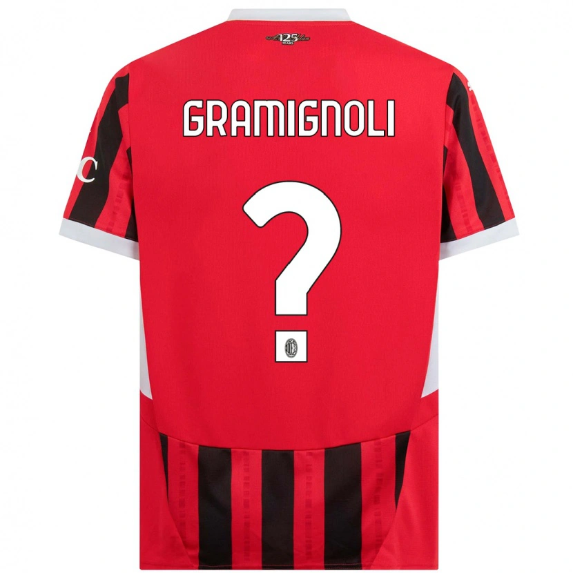 Danxen Børn Luca Gramignoli #0 Rød Sort Hjemmebane Spillertrøjer 2024/25 Trøje T-Shirt