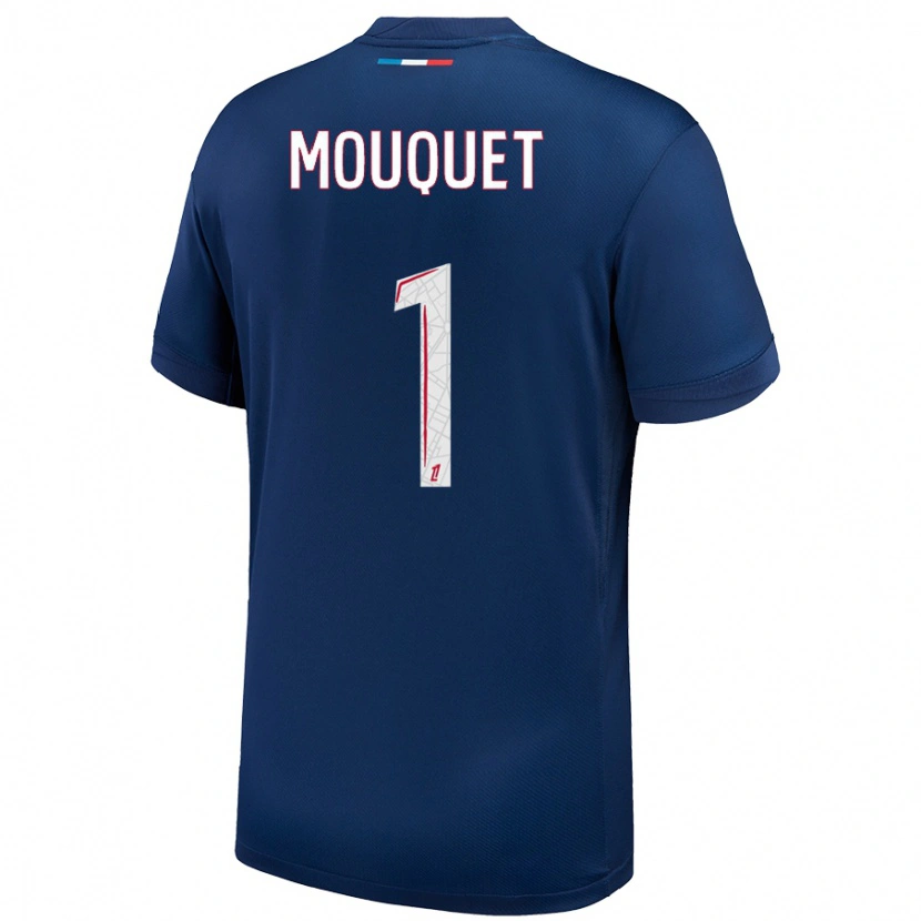 Danxen Børn Louis Mouquet #1 Marineblå Hvid Hjemmebane Spillertrøjer 2024/25 Trøje T-Shirt