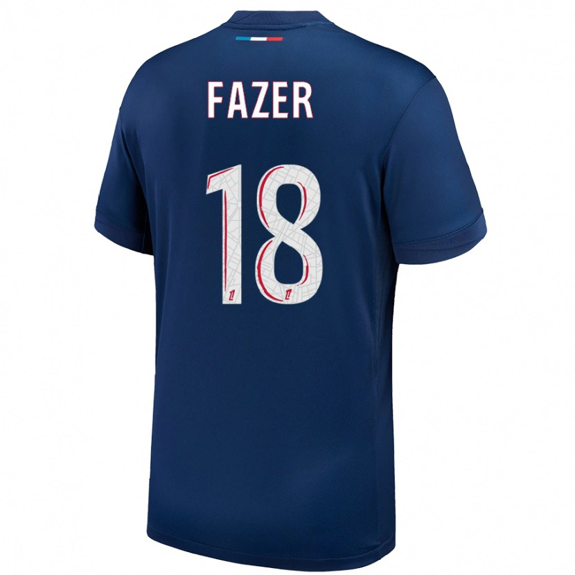 Danxen Børn Laurina Fazer #18 Marineblå Hvid Hjemmebane Spillertrøjer 2024/25 Trøje T-Shirt