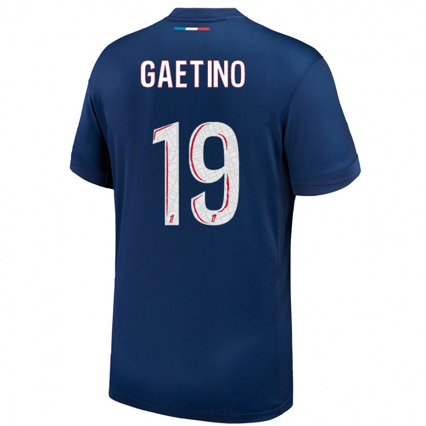 Danxen Børn Eva Gaetino #19 Marineblå Hvid Hjemmebane Spillertrøjer 2024/25 Trøje T-Shirt