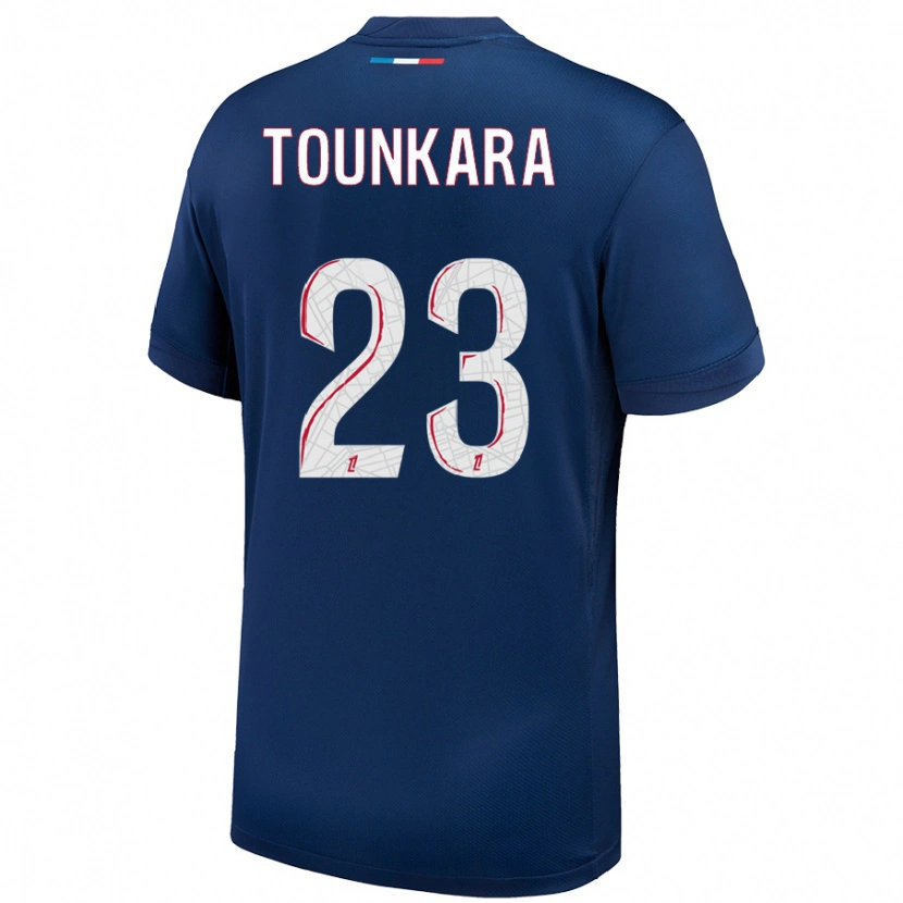 Danxen Børn Aïssatou Tounkara #23 Marineblå Hvid Hjemmebane Spillertrøjer 2024/25 Trøje T-Shirt