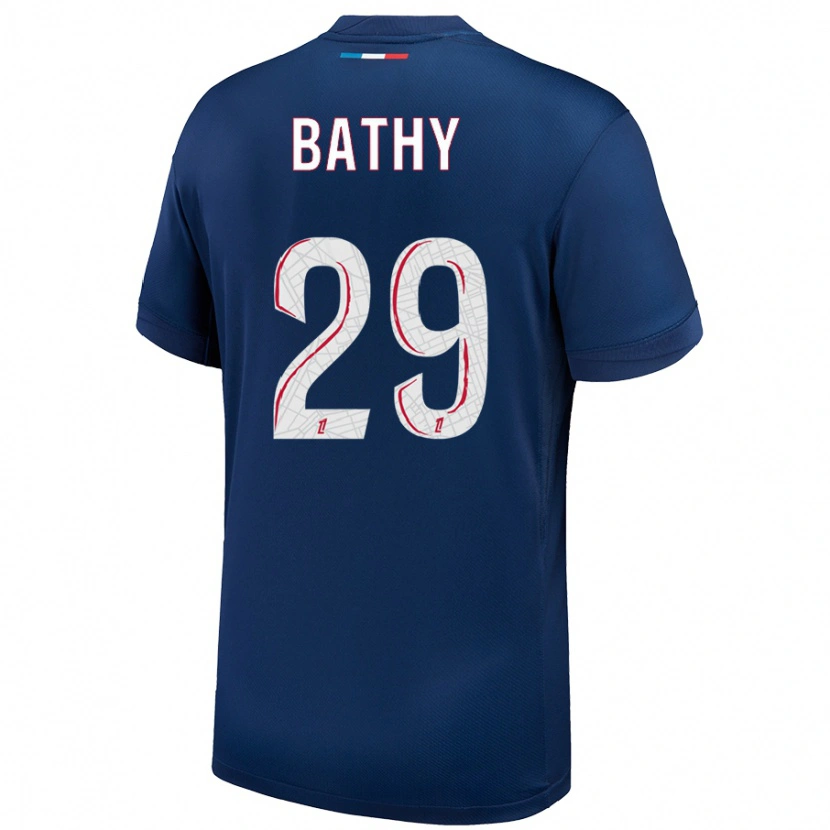 Danxen Børn Griedge Mbock Bathy #29 Marineblå Hvid Hjemmebane Spillertrøjer 2024/25 Trøje T-Shirt