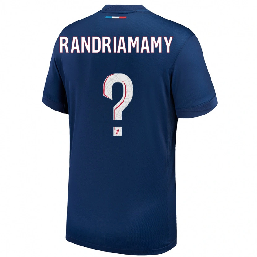 Danxen Børn Mathyas Randriamamy #0 Marineblå Hvid Hjemmebane Spillertrøjer 2024/25 Trøje T-Shirt