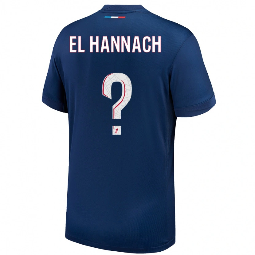 Danxen Børn Younes El Hannach #0 Marineblå Hvid Hjemmebane Spillertrøjer 2024/25 Trøje T-Shirt