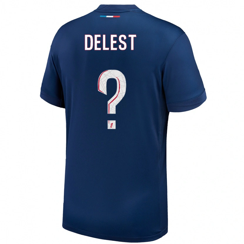 Danxen Børn Shadyl Delest #0 Marineblå Hvid Hjemmebane Spillertrøjer 2024/25 Trøje T-Shirt