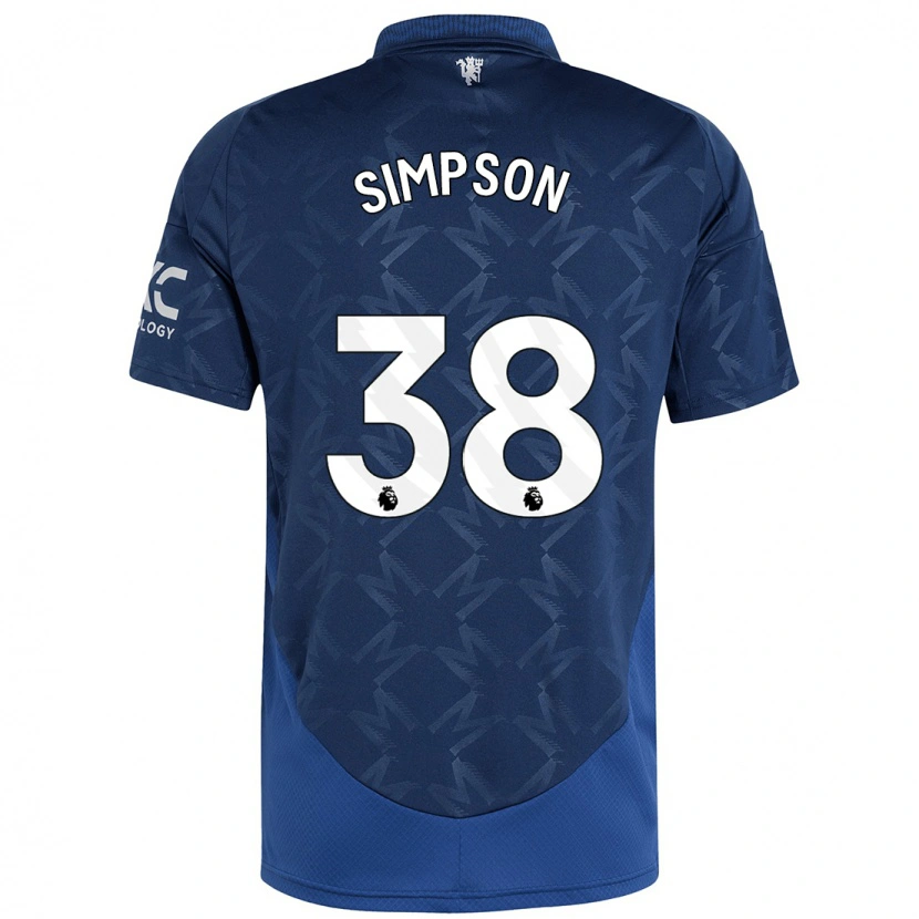 Danxen Børn Jess Simpson #38 Indigo Udebane Spillertrøjer 2024/25 Trøje T-Shirt
