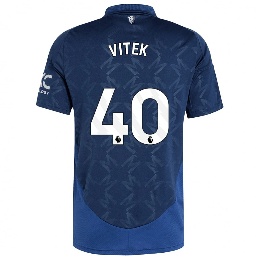 Danxen Børn Radek Vitek #40 Indigo Udebane Spillertrøjer 2024/25 Trøje T-Shirt