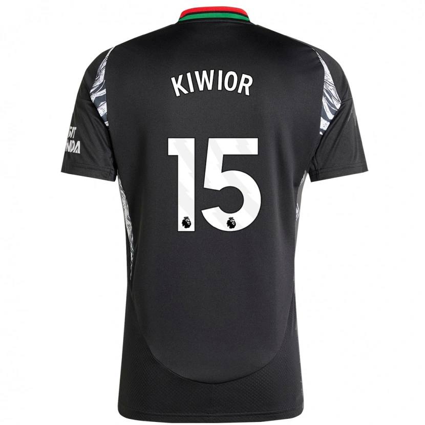 Danxen Børn Jakub Kiwior #15 Sort Udebane Spillertrøjer 2024/25 Trøje T-Shirt