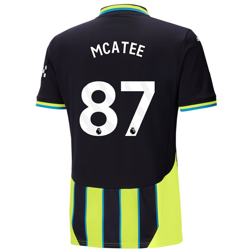 Danxen Børn James Mcatee #87 Blå Gul Udebane Spillertrøjer 2024/25 Trøje T-Shirt