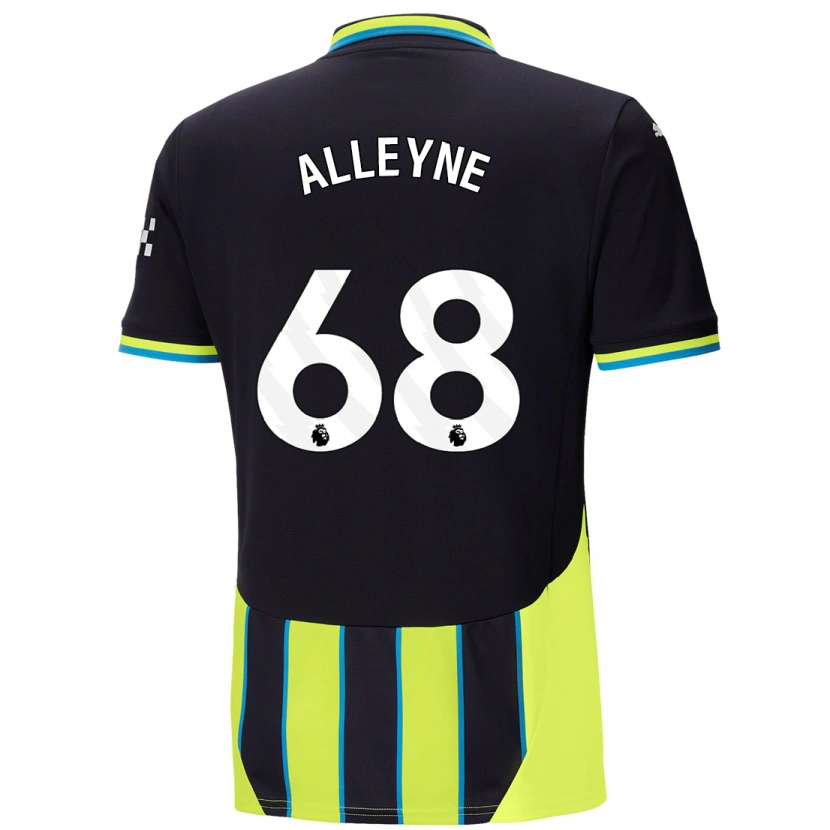 Danxen Børn Max Alleyne #68 Blå Gul Udebane Spillertrøjer 2024/25 Trøje T-Shirt