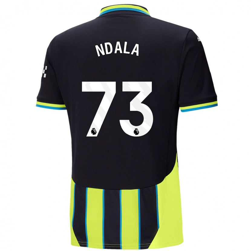 Danxen Børn Joel Ndala #73 Blå Gul Udebane Spillertrøjer 2024/25 Trøje T-Shirt